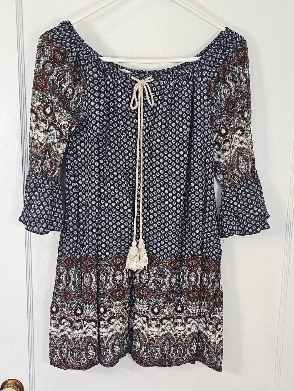 Umgee Floral Paisley Boho Tunic Top
